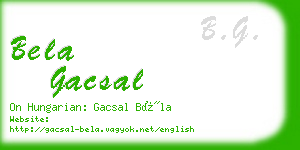 bela gacsal business card